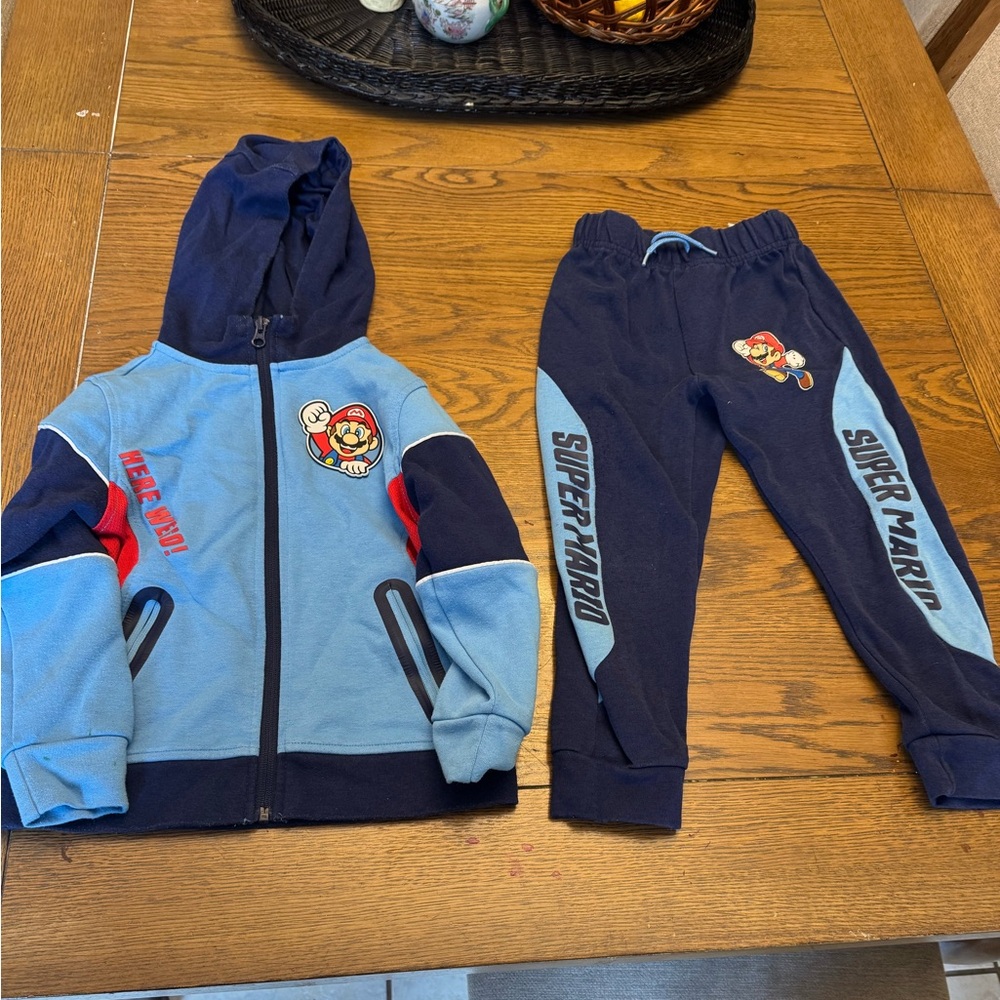 Nintendo Kids Super Mario Blue and Navy Jogger Set